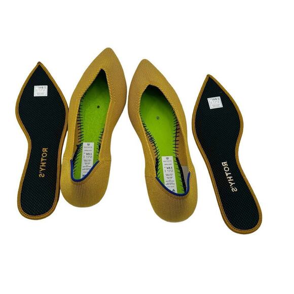 Rothy's The Point Flats RETIRED Marigold Yellow Classic Women’s Size 8.5 NWOB - Picture 9 of 11